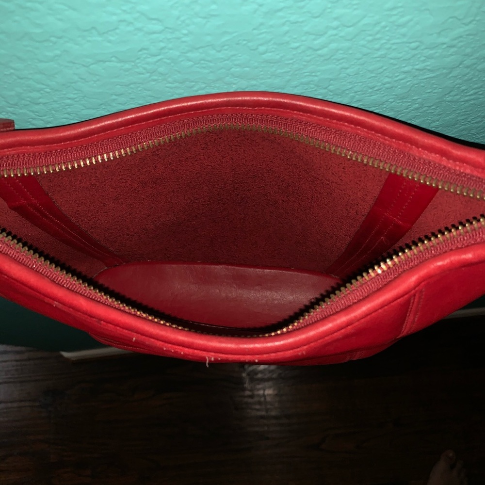 Vintage COACH Duffle Bucket Shoulder Bag Red